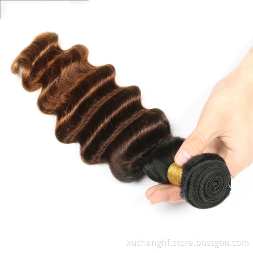 Brazilian Hair Ombre Loose Deep Wave 3 Tone 1B/4/30 3 bundle 100% Human Hair Extensions 100g/pc Healthy Natural Virgin Hair Weft